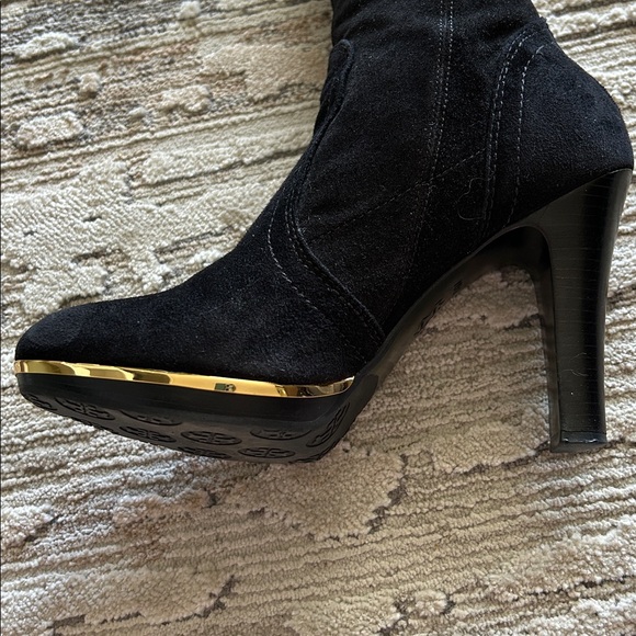 Tory Burch Suede Boots with Gold Accents - Picture 12 of 14